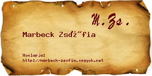 Marbeck Zsófia névjegykártya